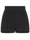 Stretch shorts with front pleats