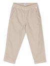 Cotton and linen trousers with elasticized waist