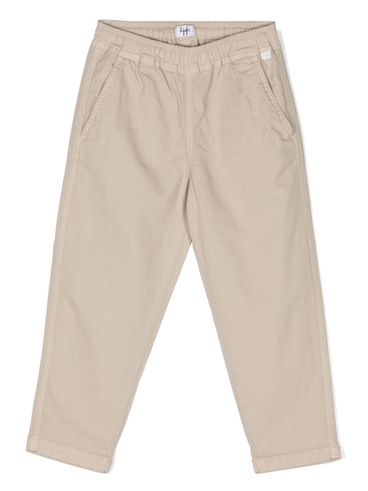 Cotton and linen trousers with elasticized waist