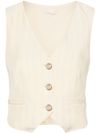 Linen blend vest with V-neck