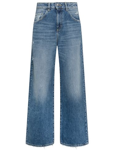 Jeans Poppy in cotone a gamba larga