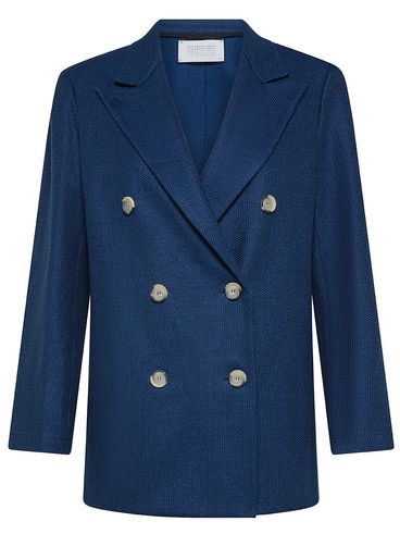Short Double-Breasted Linen and Cotton Coat