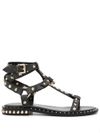 Cracked Leather Studded Sandals