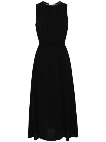 Midi Dress with Chain Details on Open Back
