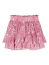 Cotton and Silk Mini Skirt with Paisley Print