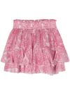 Cotton and Silk Mini Skirt with Paisley Print