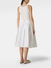 Cotton Poplin Midi Circle Skirt with Buttons