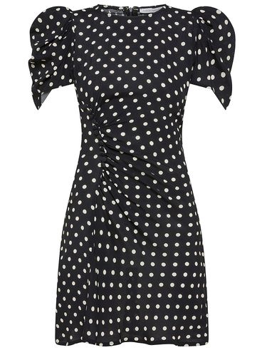 Karin Short Crinkled Viscose Dress with Polka Dot Print