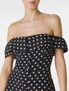 Yasmine Short Viscose Dress with Polka Dot Print and Buttons