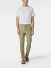 Linen Pants with Pressed Crease and Drawstring Waist