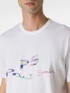 T-shirt in cotone con logo multicolore frontale