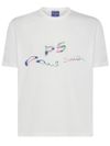 Cotton T-shirt with Multicolor Front Logo