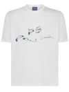 T-shirt in cotone con logo multicolore frontale