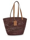 Quilted Raffia Shopping Bag with Logo