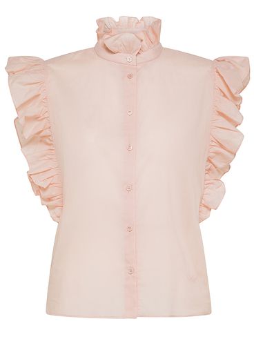 Cotton blouse with ruffles