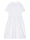 Midi dress in stretch cotton with embroidered logo
