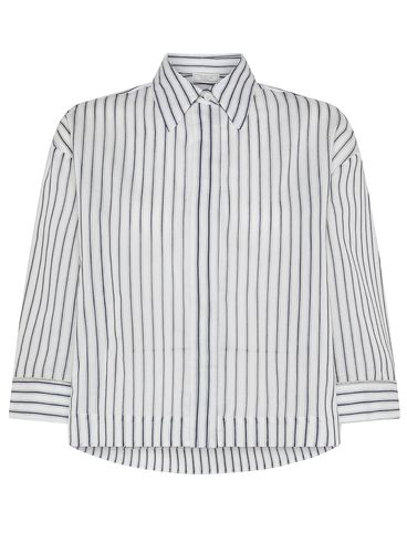 Cotton and silk shirt with striped pattern