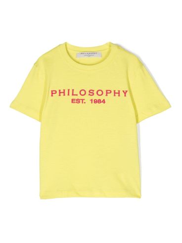 T-shirt in cotone con logo applicato
