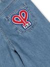 Wide-leg cotton jeans with logo