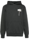 Cotton hoodie with palm tree