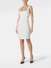 Short Alfeo dress in linen and viscose, slim fit