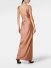 Valpolicella long dress in hammered shiny satin