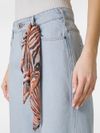 Zoe cotton jeans with scarf and frayed hem