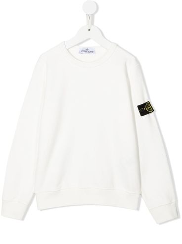 Cotton sweatshirt with logo patch