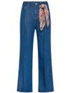 Zoe wide-leg lyocell jeans with scarf