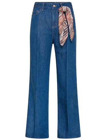 Zoe wide-leg lyocell jeans with scarf
