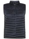 Aria glossy finish quilted vest with trapunto texture