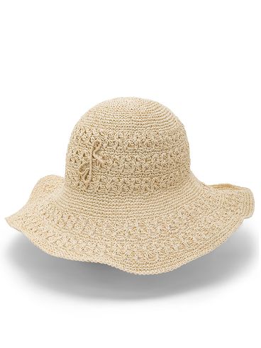 Straw Hat with Front Embroidered Logo