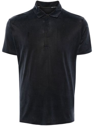 Short-Sleeved Simulated Suede Polo Shirt