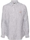 Linen shirt with striped pattern