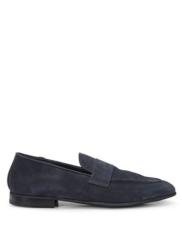 Suede leather slip-on loafers