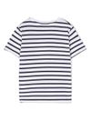 Cotton T-shirt with striped pattern and embroidered logo