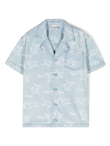 Cotton shirt with shark print