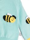 Cotton knit cardigan with embroidered bees