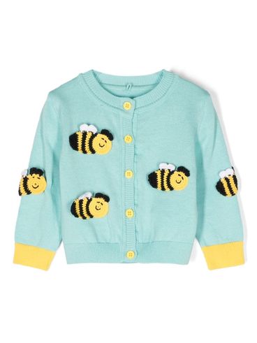 Cardigan in maglia di cotone con api ricamate