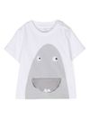 T-shirt in cotone con stampa squalo