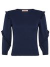 twinset - Viscose sweater with ruffled crew neck