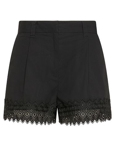 Stretch cotton shorts with embroidery
