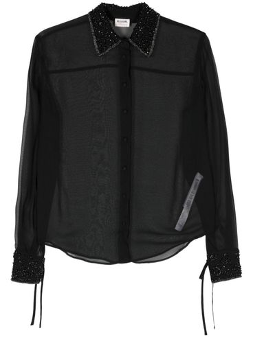 Chiffon Blouse with Bead Detailing and Long Sleeves