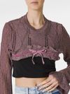 Annalisa top in glittery viscose with ruches