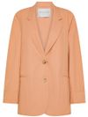 Single-breasted oversized blazer in viscose and cotton