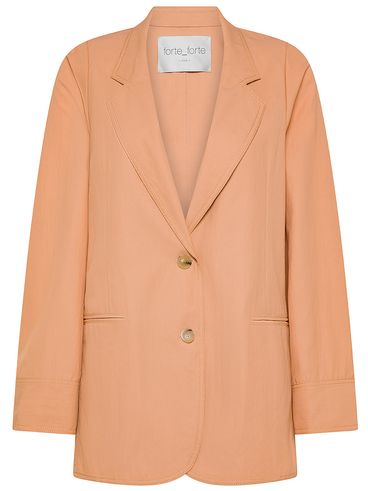 Single-breasted oversized blazer in viscose and cotton