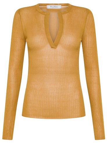 Saggina silk sweater with semi-transparent construction