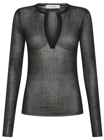 Saggina silk sweater with semi-transparent construction
