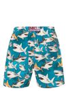 Swimsuit with shark print and pocket