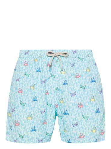 Swimsuit with colorful crab and droplet print